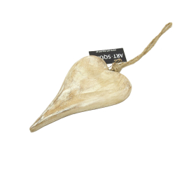 Serce z drewna mango Małe wiszące 20cm